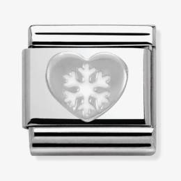 Nomination CLASSIC Silvershine Christmas Heart and Snowflake Charm 330204-02