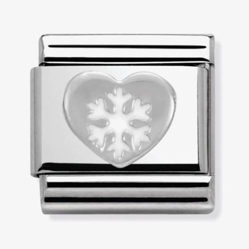 Nomination CLASSIC Silvershine Christmas Heart and Snowflake Charm 330204-02 - 0