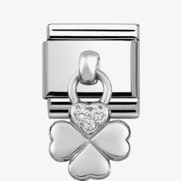 Nomination CLASSIC Silvershine Cubic Zirconia Four Leaf Clover Charm 331800/02