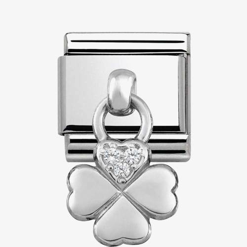 Nomination CLASSIC Silvershine Cubic Zirconia Four Leaf Clover Charm 331800/02 - 0