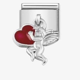 Nomination CLASSIC Silvershine Cupid With Red Heart Drop Charm 331805-08