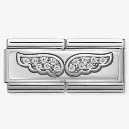 Nomination CLASSIC Silvershine Double Link Angel Wings Charm 330732-01