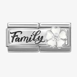 Nomination CLASSIC Silvershine Double Link Flower Family Charm 330734-17