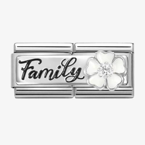 Nomination CLASSIC Silvershine Double Link Flower Family Charm 330734-17 - 0