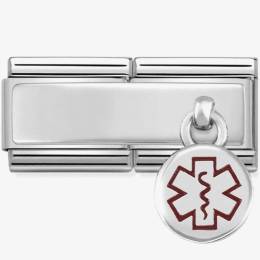 Nomination CLASSIC Silvershine Double Medical Alert Tag Charm 330780-02