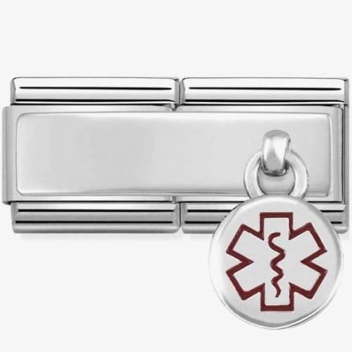 Nomination CLASSIC Silvershine Double Medical Alert Tag Charm 330780-02 - 0