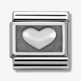 Nomination CLASSIC Silvershine Oxidised Heart Charm 330102-01