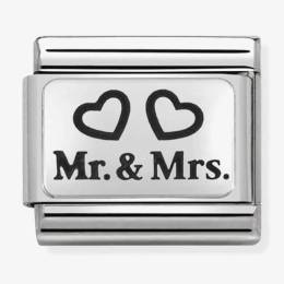 Nomination CLASSIC Silvershine Plates Mr and Mrs Charm 330109-01