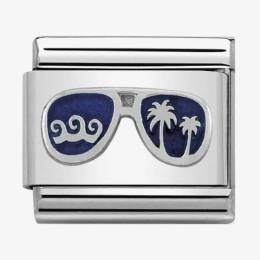 Nomination CLASSIC Silvershine Symbols Blue Miami Sunglasses Charm 330202-48