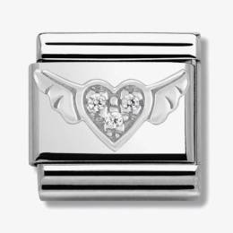 Nomination CLASSIC Silvershine Symbols Flying Heart Charm 330304-12