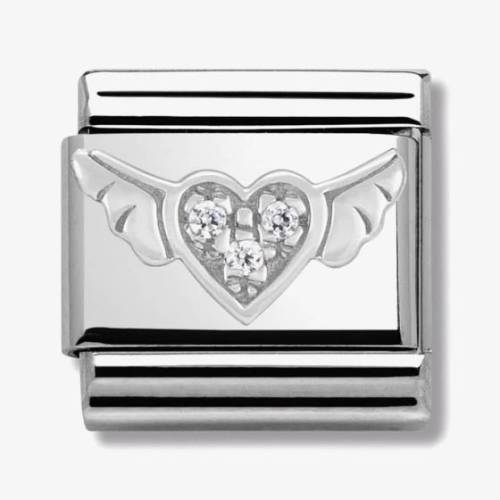 Nomination CLASSIC Silvershine Symbols Flying Heart Charm 330304-12 - 0