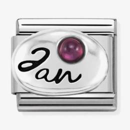 Nomination CLASSIC Silvershine Symbols January Garnet Birthstone Charm 330505/01