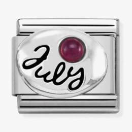 Nomination CLASSIC Silvershine Symbols July Ruby Birthstone Charm 330505/07