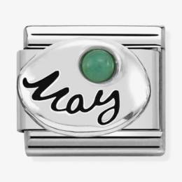 Nomination CLASSIC Silvershine Symbols May Emerald Birthstone Charm 330505/05