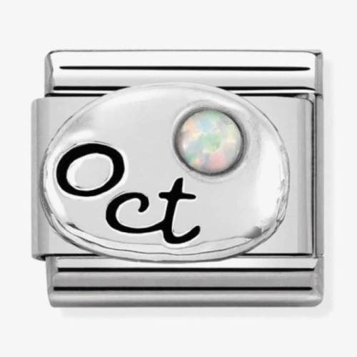 Nomination CLASSIC Silvershine Symbols October White Opal Birthstone Charm 330505/10 - 0