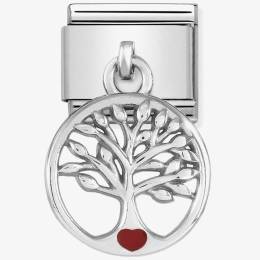 Nomination CLASSIC Silvershine Tree Of Life Red Heart Drop Charm 331805/07