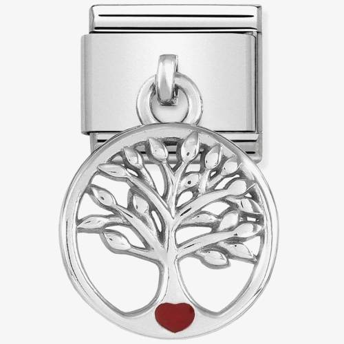 Nomination CLASSIC Silvershine Tree Of Life Red Heart Drop Charm 331805/07 - 0