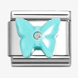 Nomination CLASSIC Silvershine Turquoise Butterfly Synthetic Stone Charm 330509-15