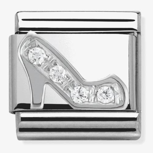 Nomination CLASSIC Silvershine White Cubic Zirconia Shoe Charm 330304-09 - 0