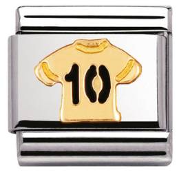 NOMINATION CLASSIC SPORT NO 10 SHIRT,WITH ENAMEL AND BONDED YELLOW GOLD 030204-12