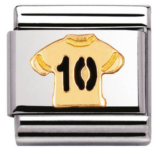 NOMINATION CLASSIC SPORT NO 10 SHIRT,WITH ENAMEL AND BONDED YELLOW GOLD 030204-12 - 0