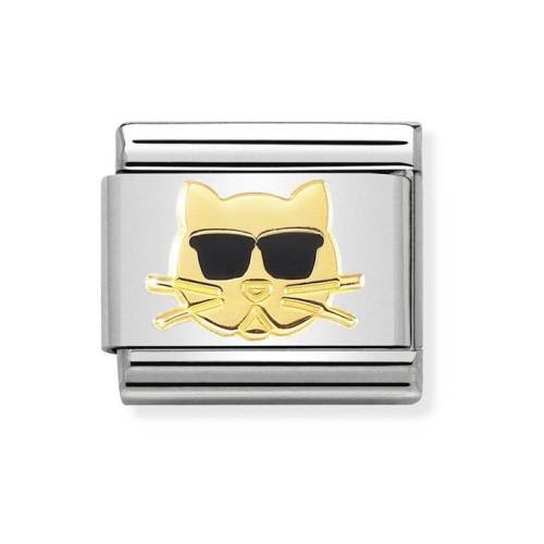 Nomination COMPOSABLE CLASSIC Gold Cat with Sunglasses 030272-44 - 0