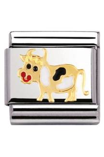 NOMINATION COMPOSABLE CLASSIC LINK COW IN 18K GOLD AND 030212-04