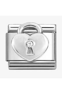 NOMINATION COMPOSABLE CLASSIC LINK LOCK IN 925 SILVER & CZ 330311-19