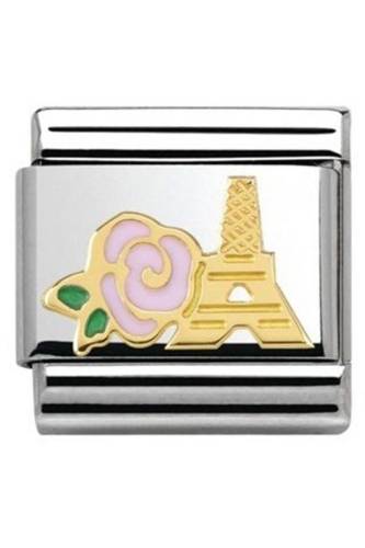 Nomination COMPOSABLE CLASSIC LINK PINK ROSE AND EIFFEL TOWER 030285-39 - 0