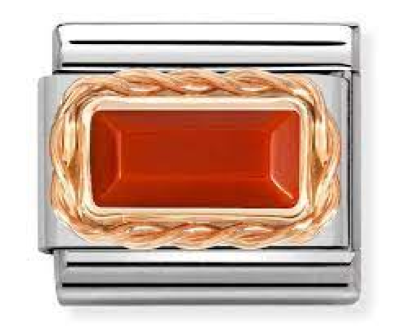 NOMINATION COMPOSABLE CLASSIC LINK RED CORAL IN 9K ROSE GOLD 430512-11 - 0