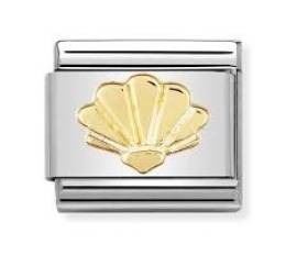 NOMINATION COMPOSABLE CLASSIC LINK SHELL IN 18K GOLD 030111-05