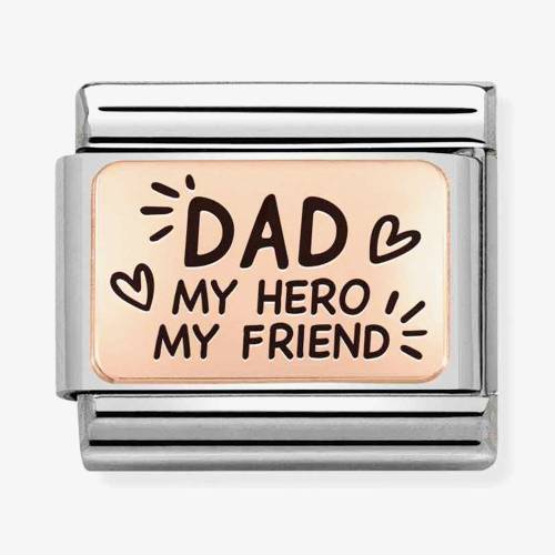 Nomination Composable CLASSIC Plates Dad My Hero My Friend Charm 430111-13 - 0