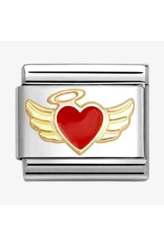 Nomination Composable Classic Red Angel Heart Charm 030207-52 - 0