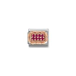 Nomination Composable Classic Rose Gold Red Pave Cubic Zirconia 430318-02