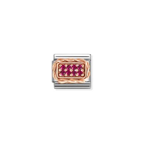 Nomination Composable Classic Rose Gold Red Pave Cubic Zirconia 430318-02 - 0