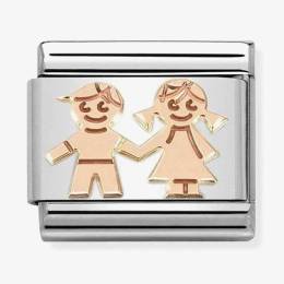 Nomination Composable CLASSIC Symbols Siblings Holding Hands Charm 430104-33