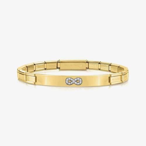 Nomination Trendsetter Yellow Gold PVD & Cubic Zirconia Infinity Bracelet 021136-024 - 0