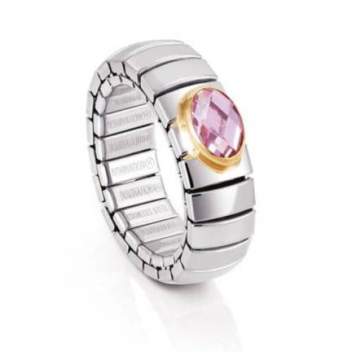 Nomination Women's Ring Small 18K Gold with Faceted Pink Zircon 041510-003 - 0